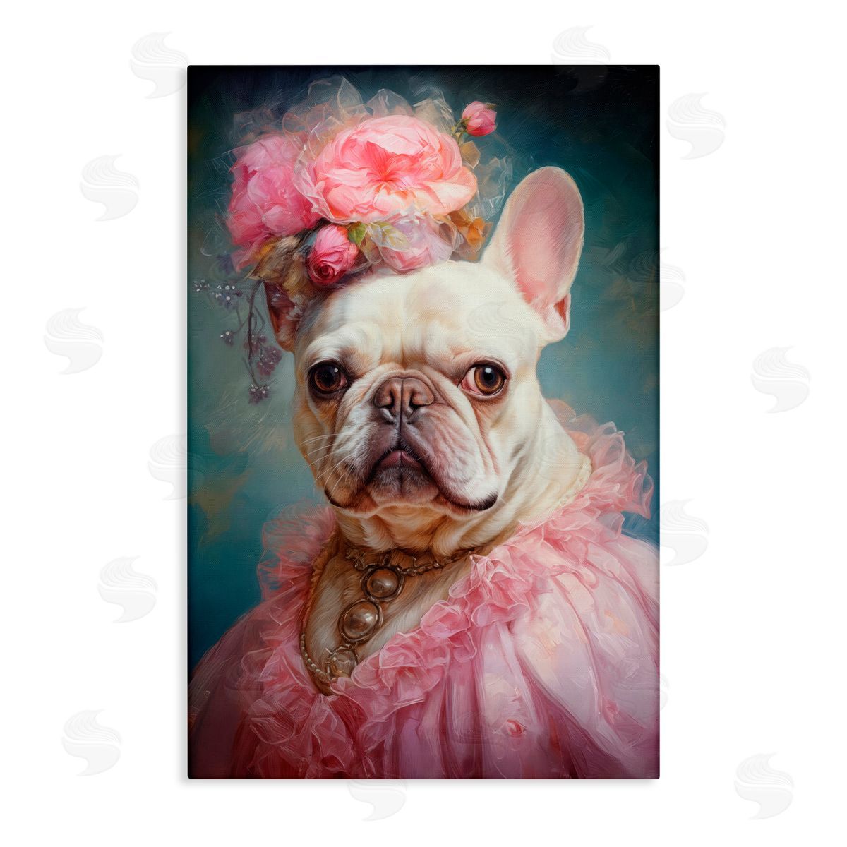 Wumples Victorian Era French Bulldog Canvas Wall Art Print