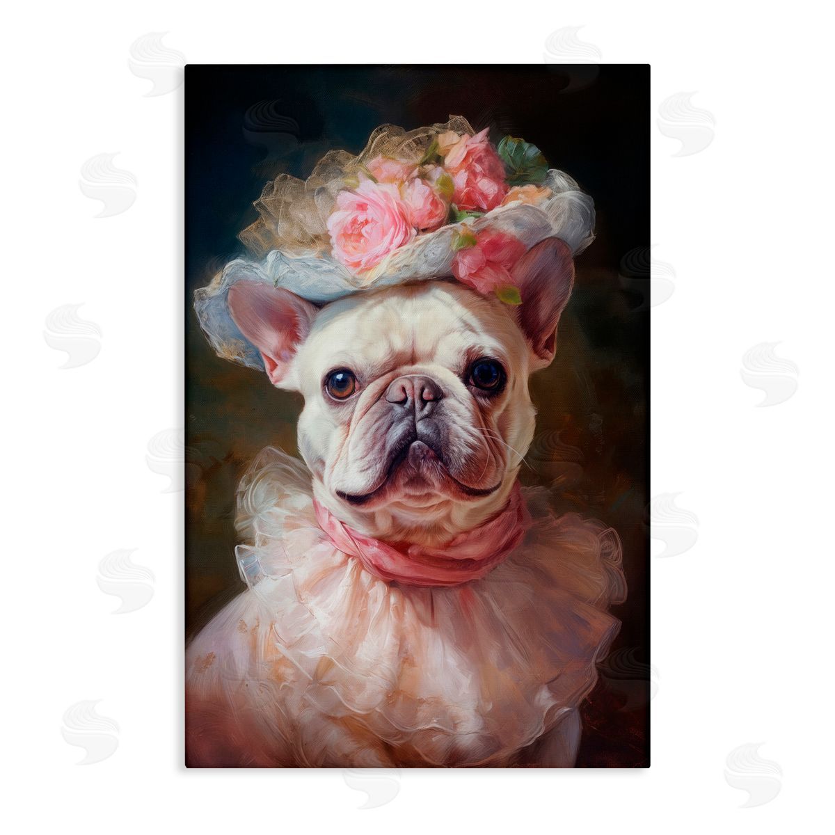 Wumples Victorian French Bulldog Canvas Wall Art Print