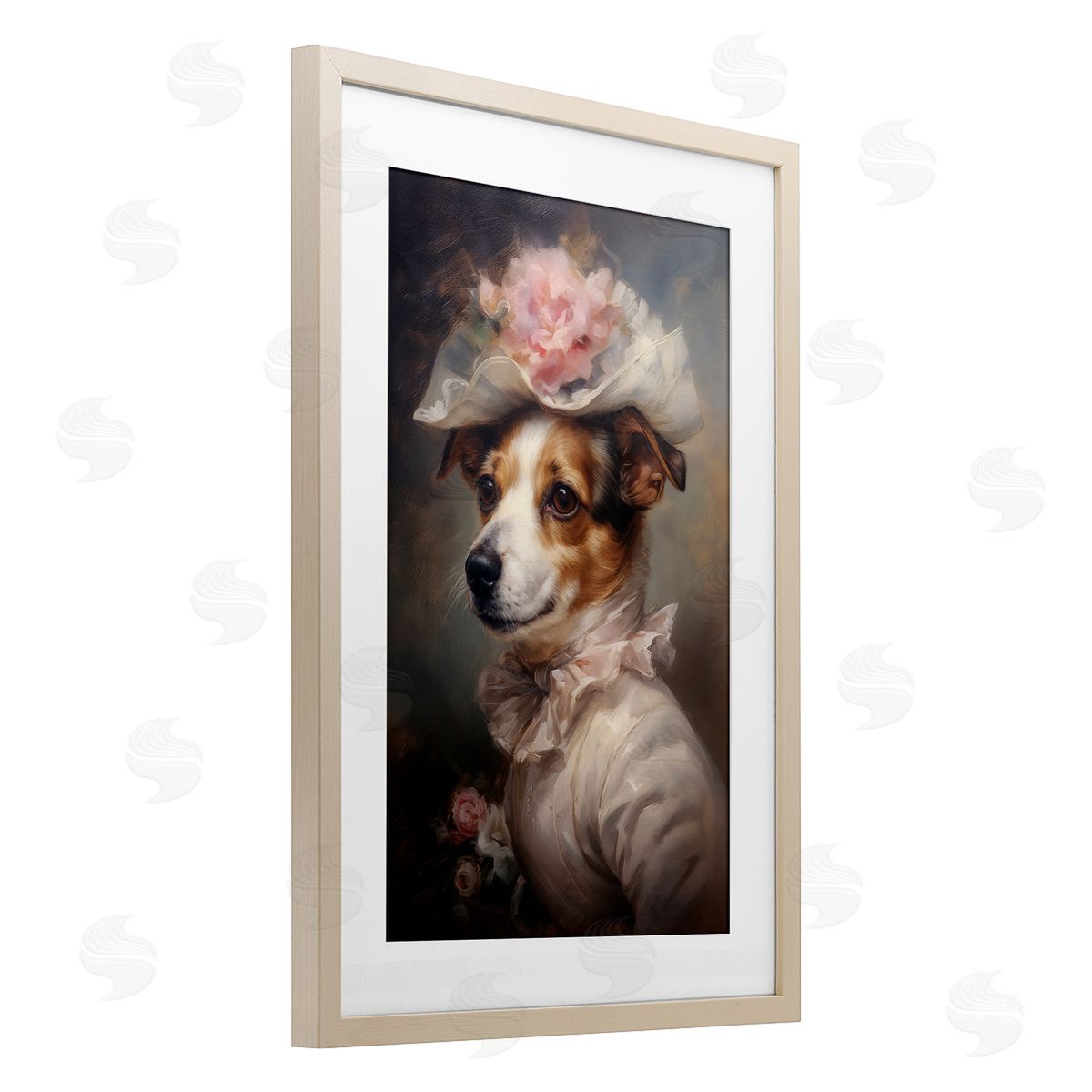 Wumples Jack Russel Terrier Styled Portrait Canvas Wall Art Print