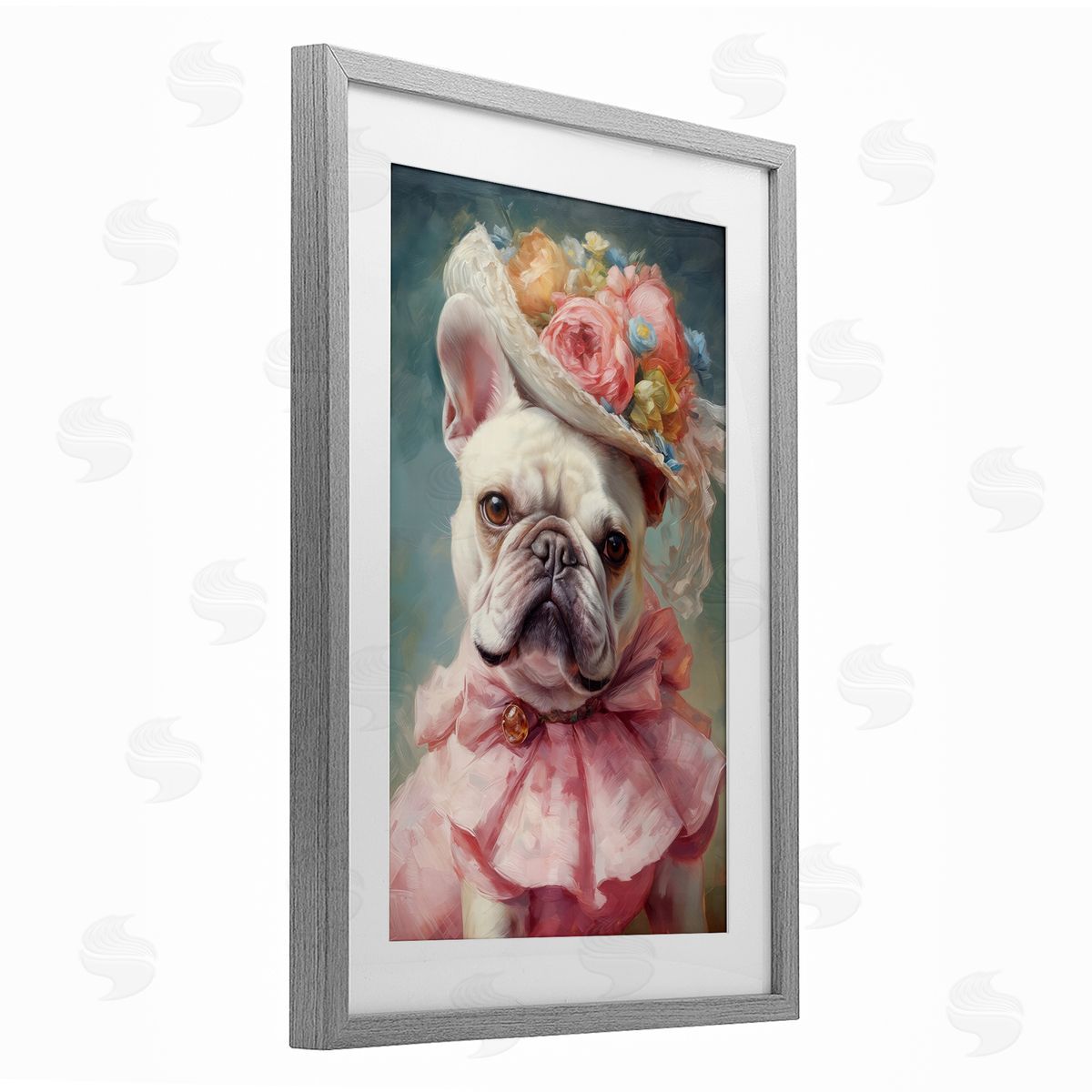 Wumples Feminine Regal Frenchie Canvas Wall Art Print