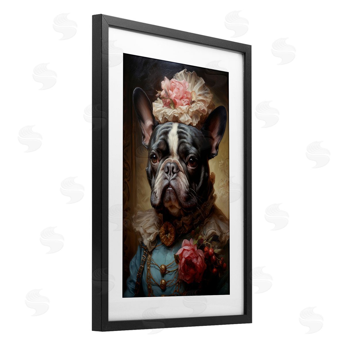 Wumples Elegant French Bulldog Portrait Canvas Wall Art Print