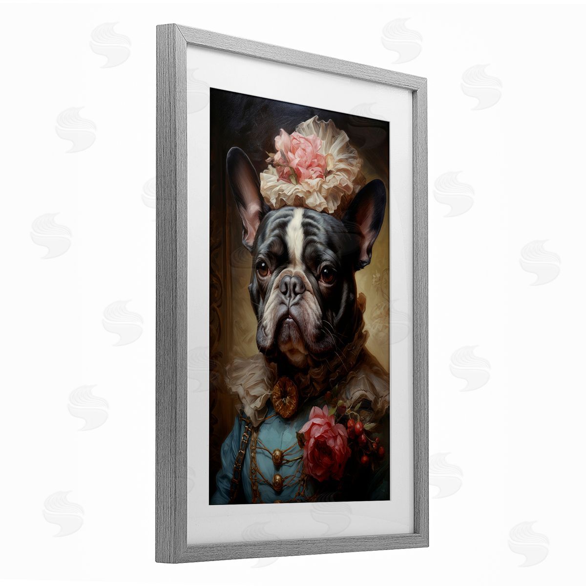Wumples Elegant French Bulldog Portrait Canvas Wall Art Print
