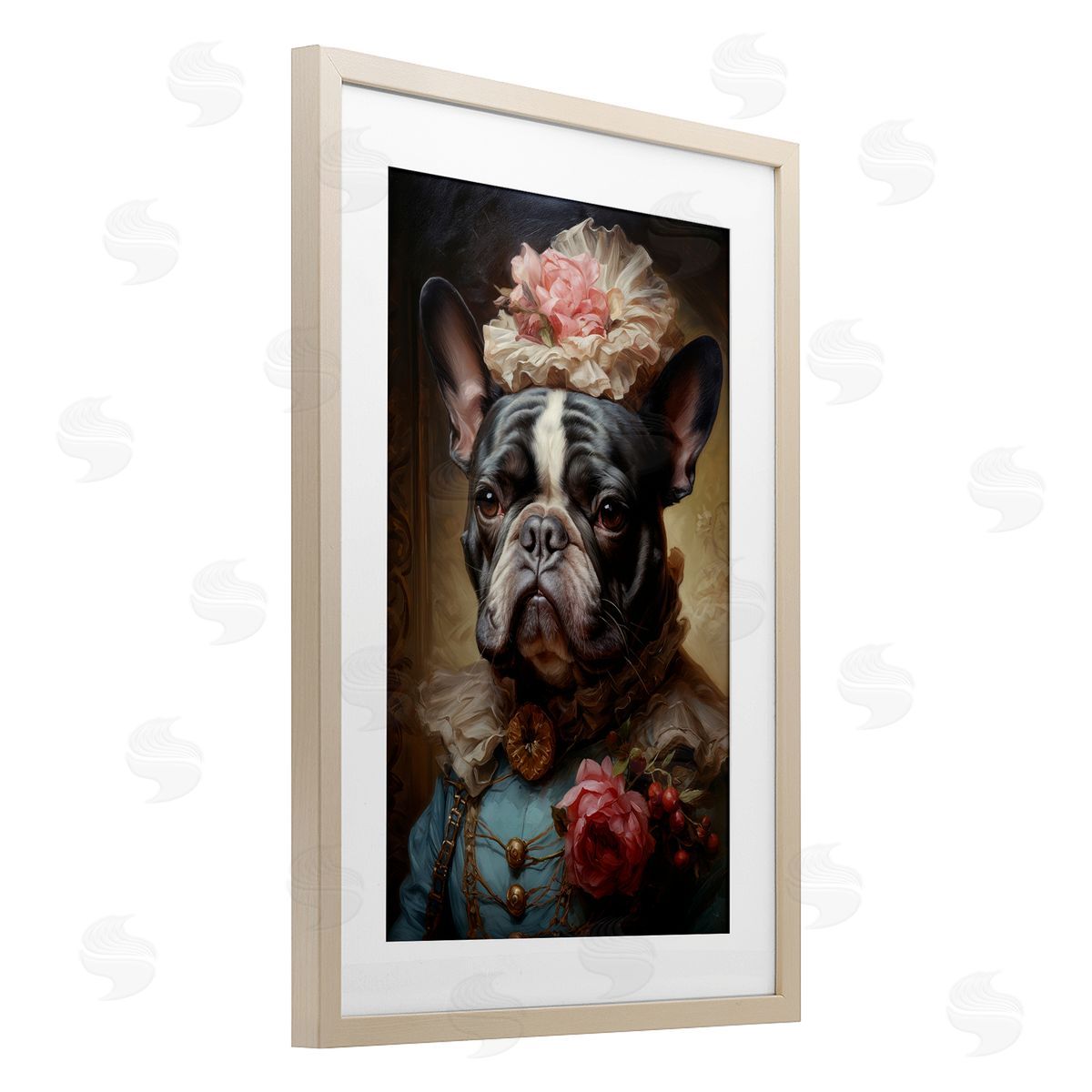 Wumples Elegant French Bulldog Portrait Canvas Wall Art Print