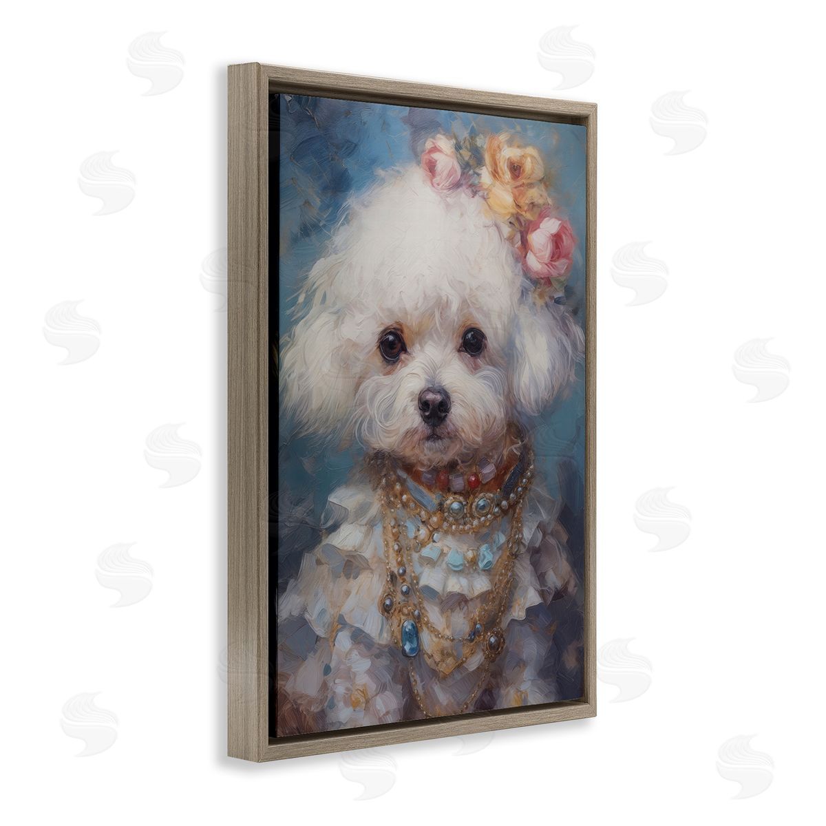 Wumples Victorian Era Bichon Frise Canvas Wall Art Print