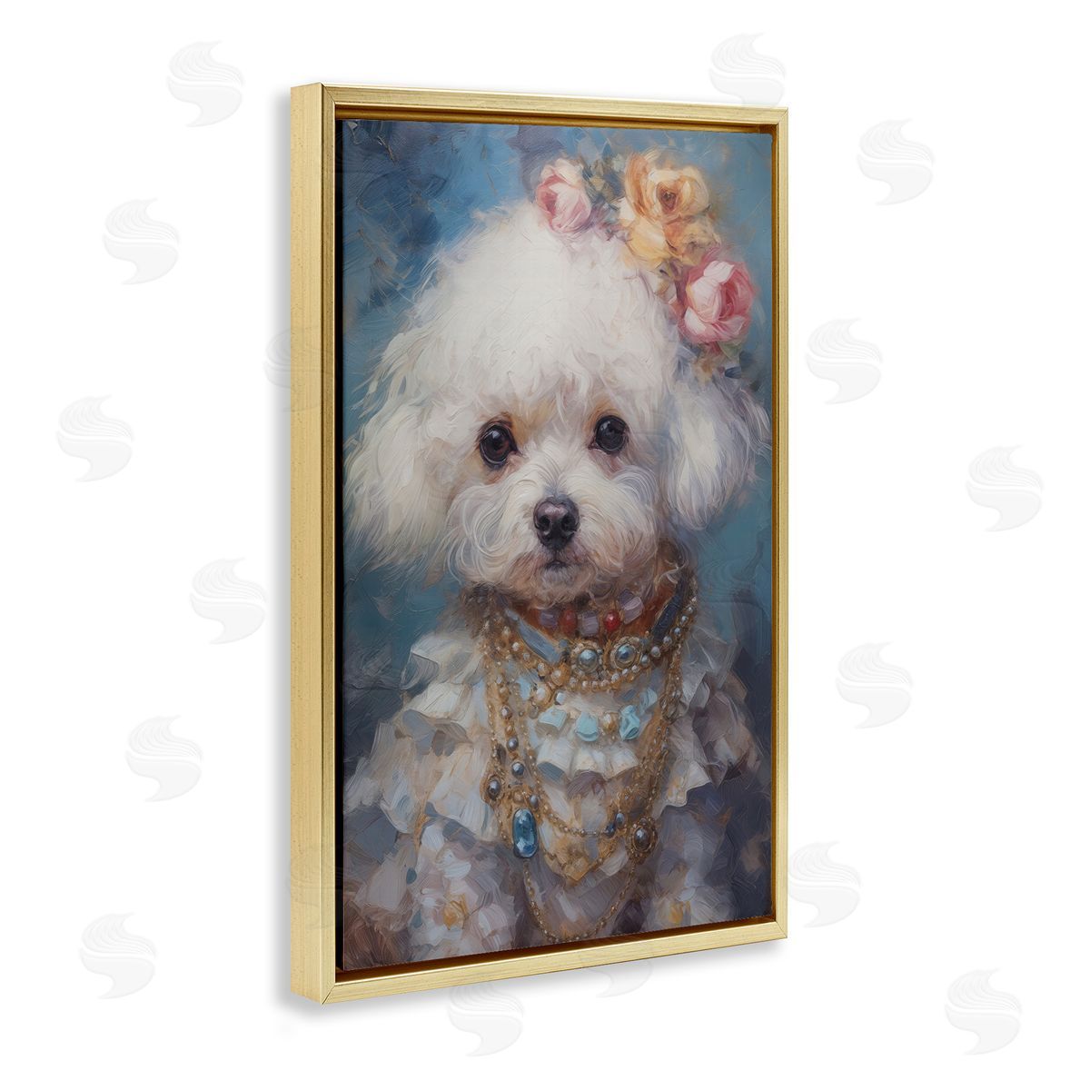 Wumples Victorian Era Bichon Frise Canvas Wall Art Print