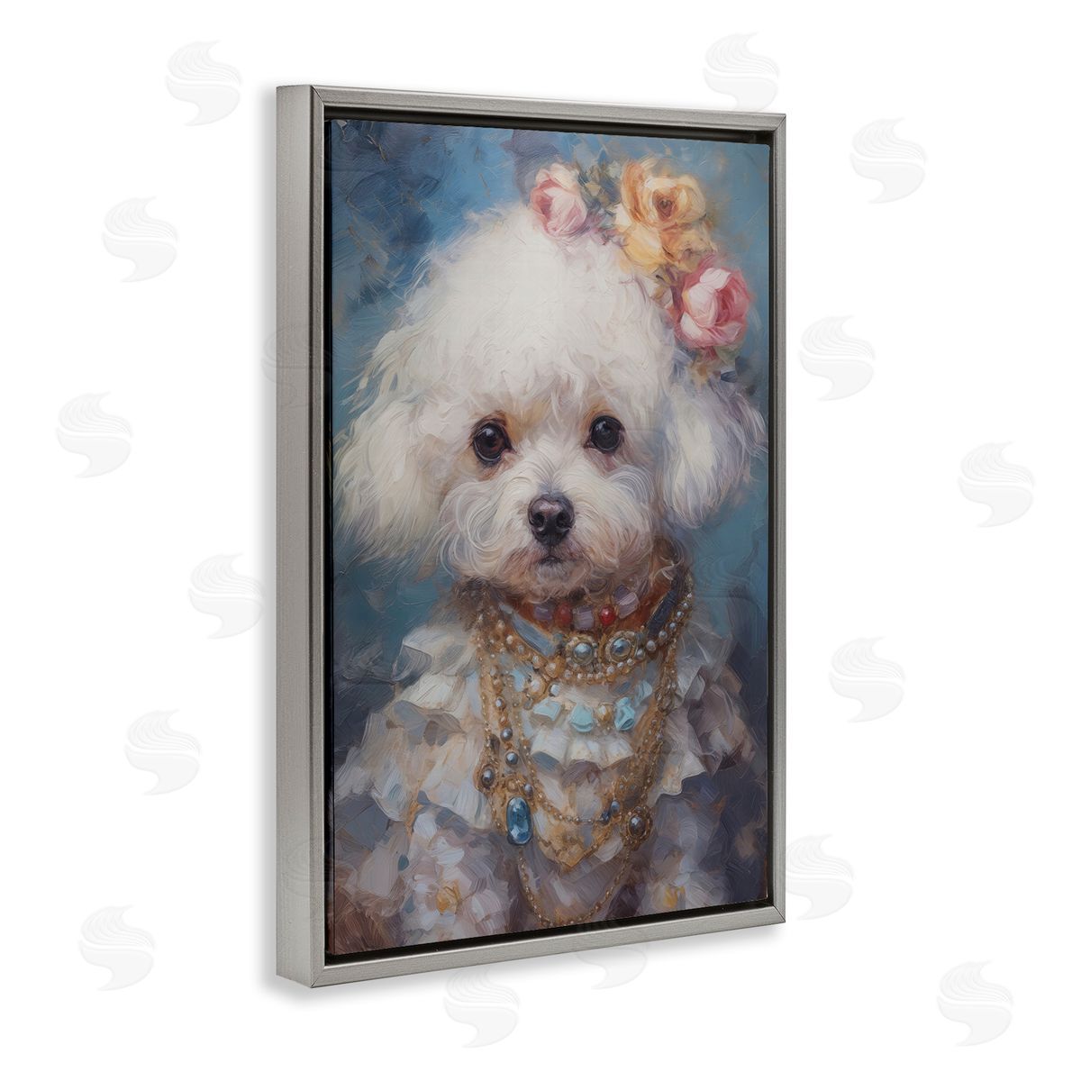 Wumples Victorian Era Bichon Frise Canvas Wall Art Print