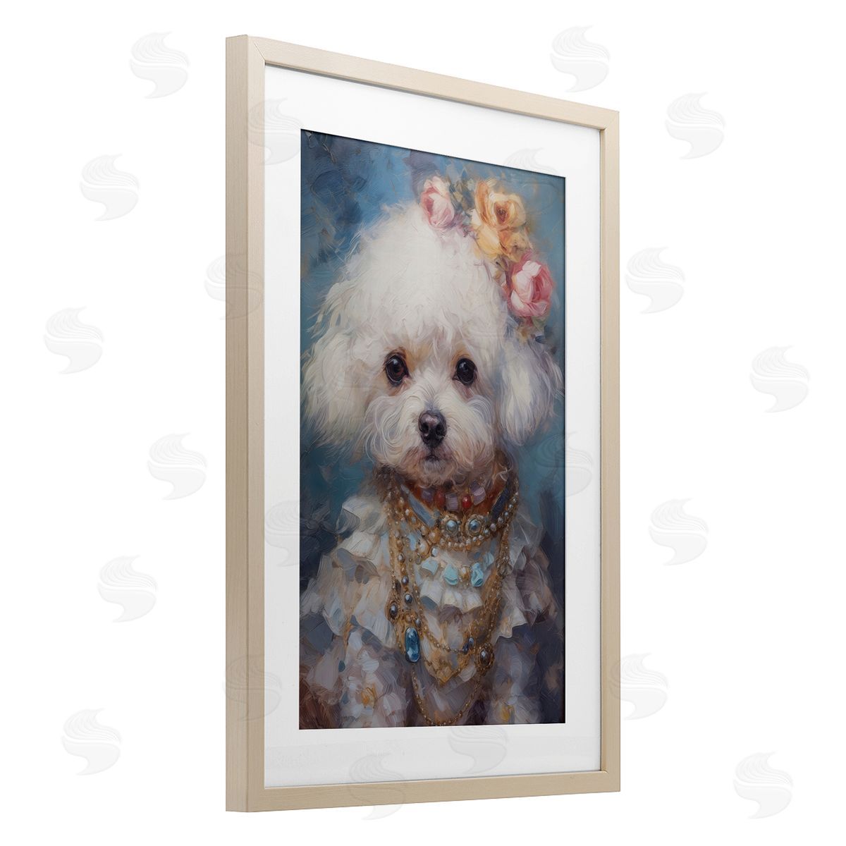 Wumples Victorian Era Bichon Frise Canvas Wall Art Print