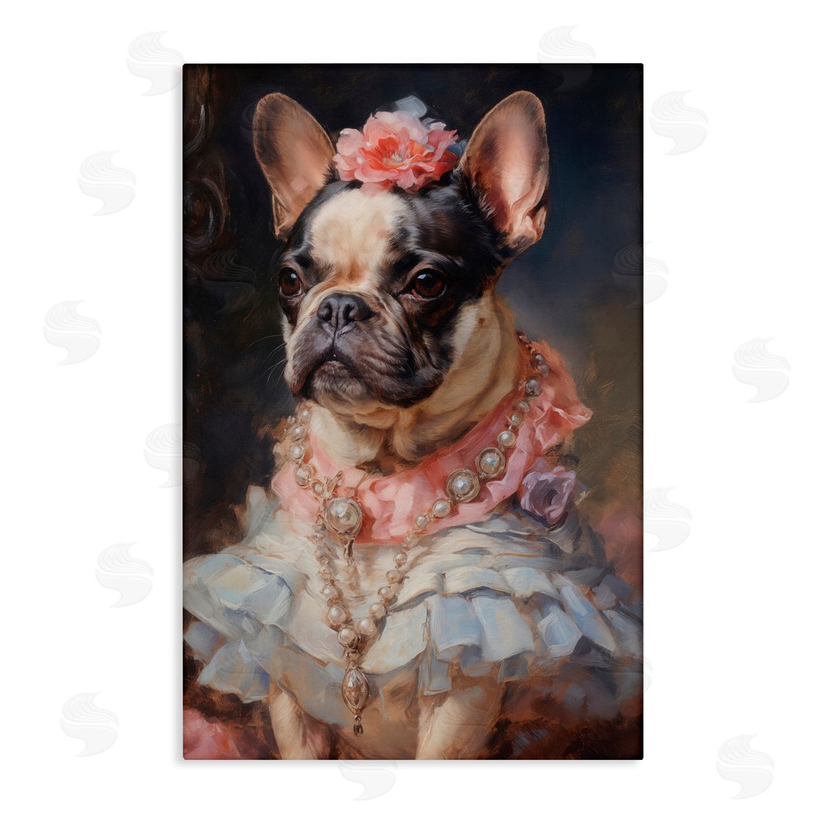 Wumples Regal Frenchie Victorian Era Canvas Wall Art Print