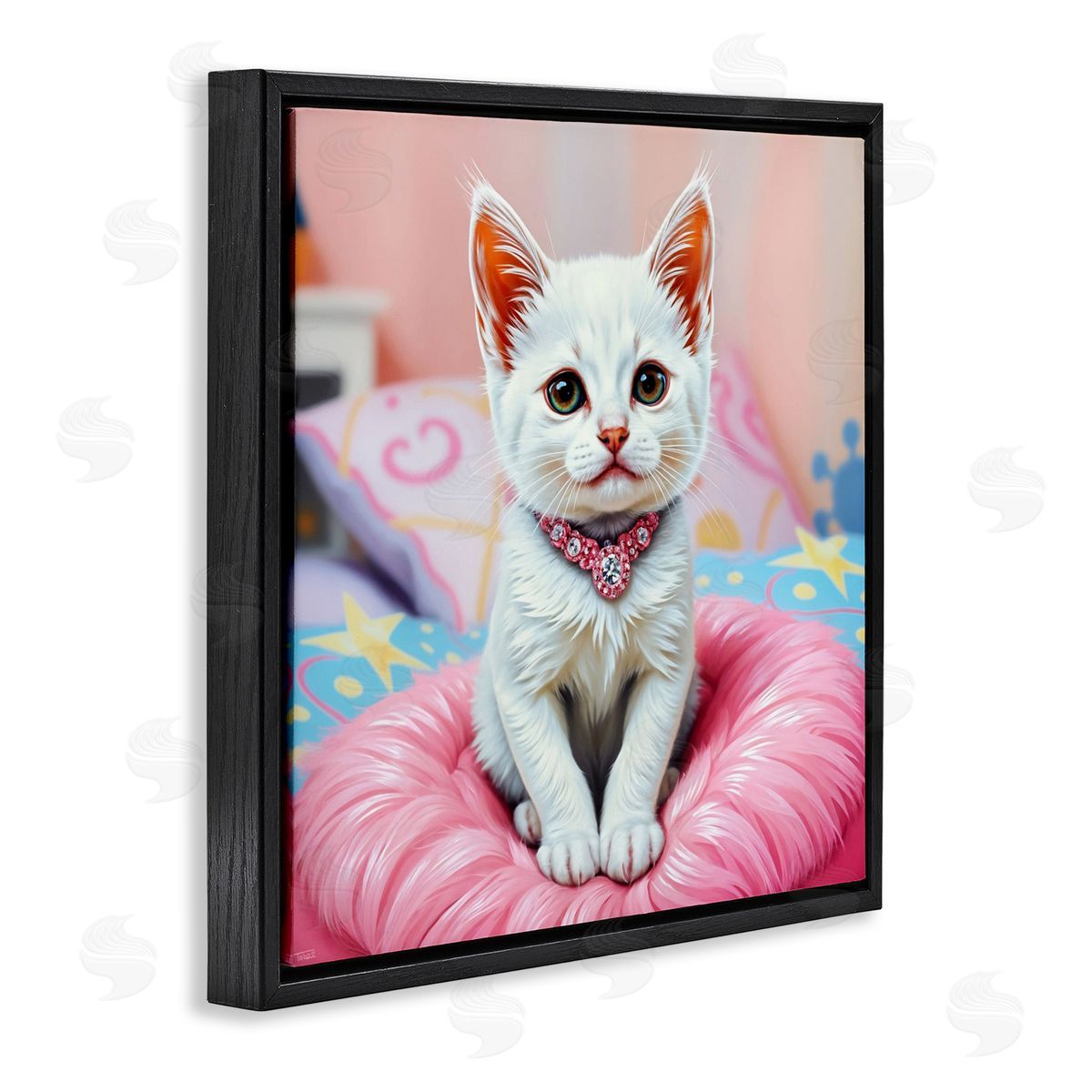 Tabz Jones Diamonds & Cuddles Kitten Canvas Wall Art Print