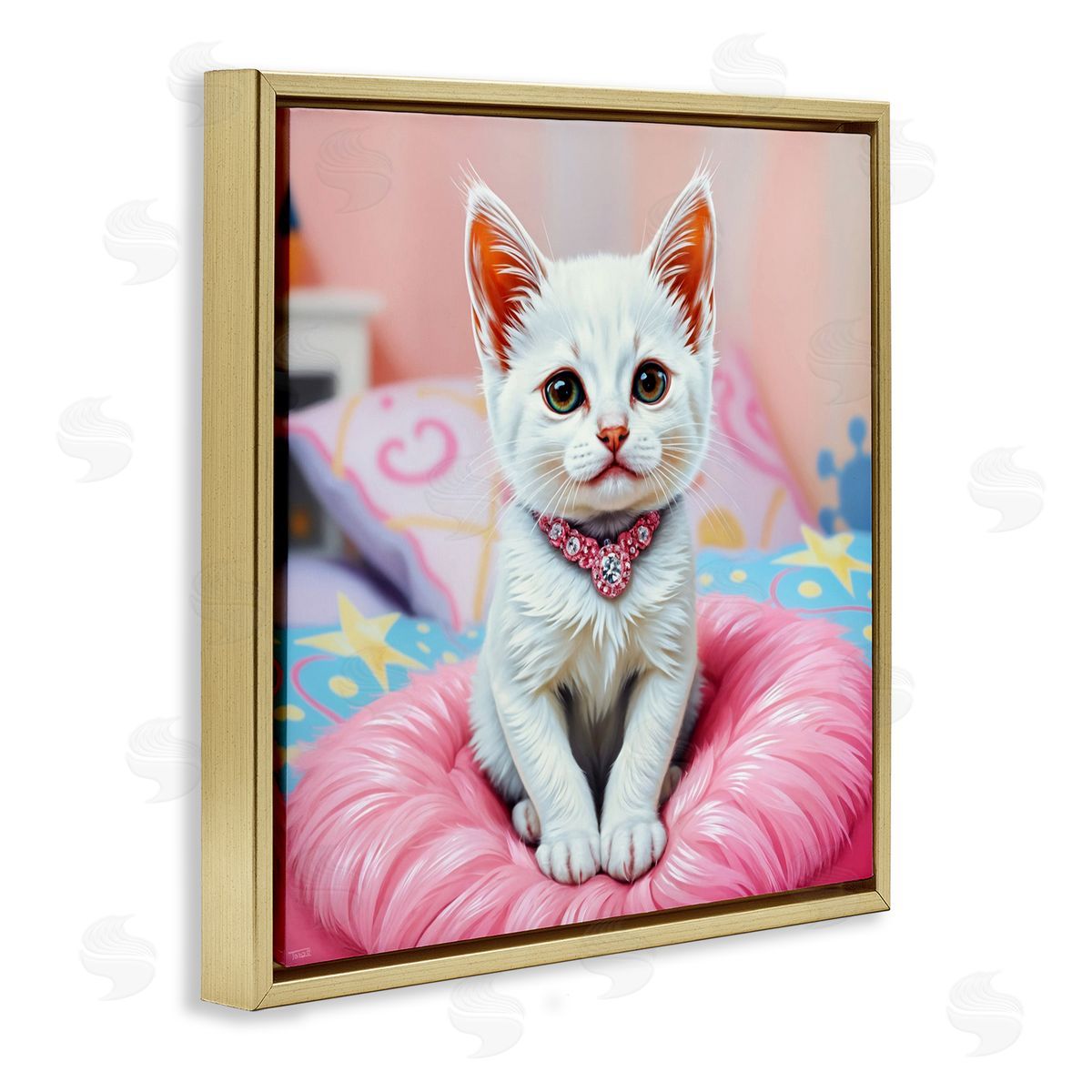 Tabz Jones Diamonds & Cuddles Kitten Canvas Wall Art Print