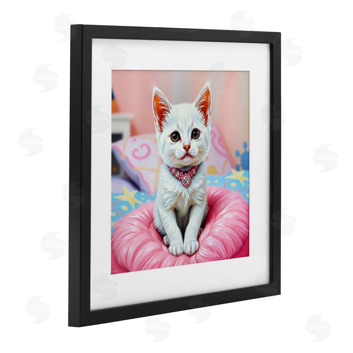 Tabz Jones Diamonds & Cuddles Kitten Canvas Wall Art Print