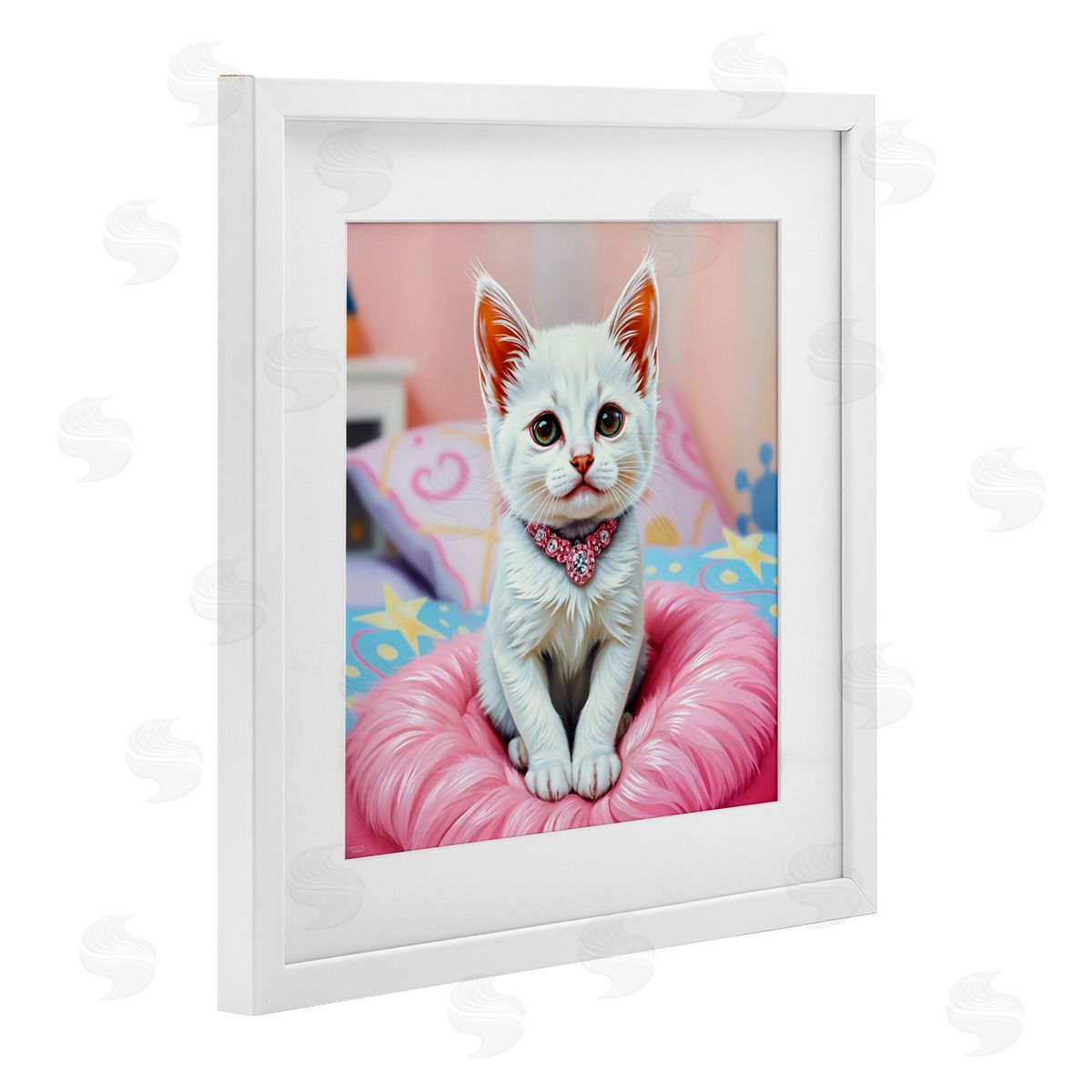Tabz Jones Diamonds & Cuddles Kitten Canvas Wall Art Print