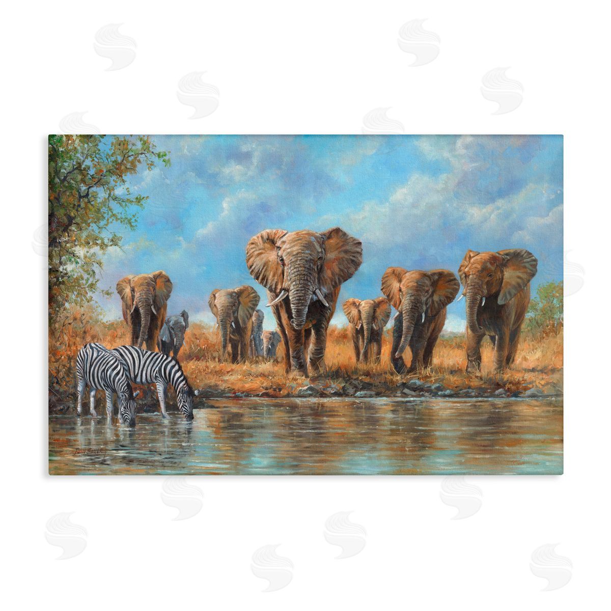 David Stribbling Gathering Of Giants Scene Canvas Wall Art Print