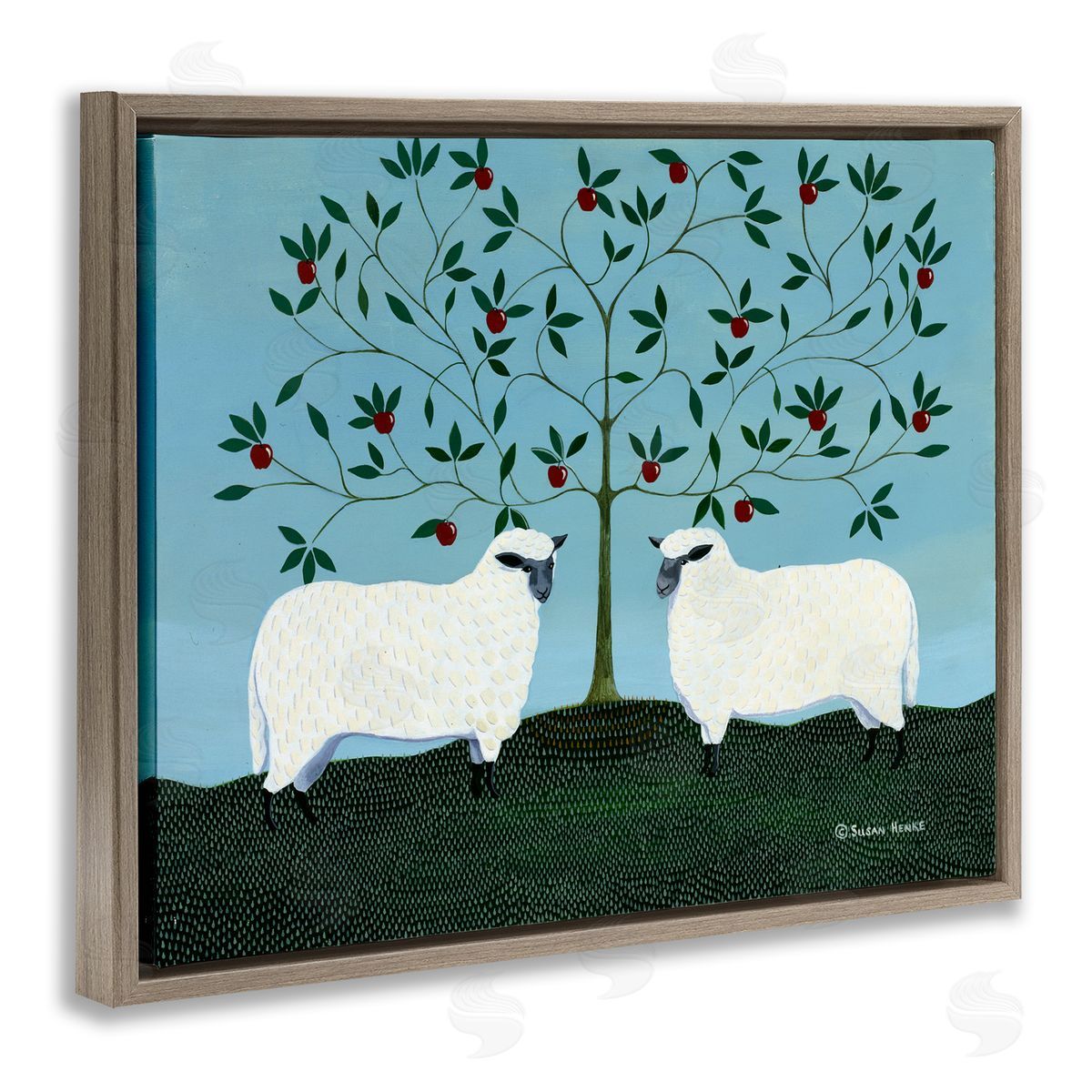 Susan Henke Symmetrical Orchard Sheep Canvas Wall Art Print