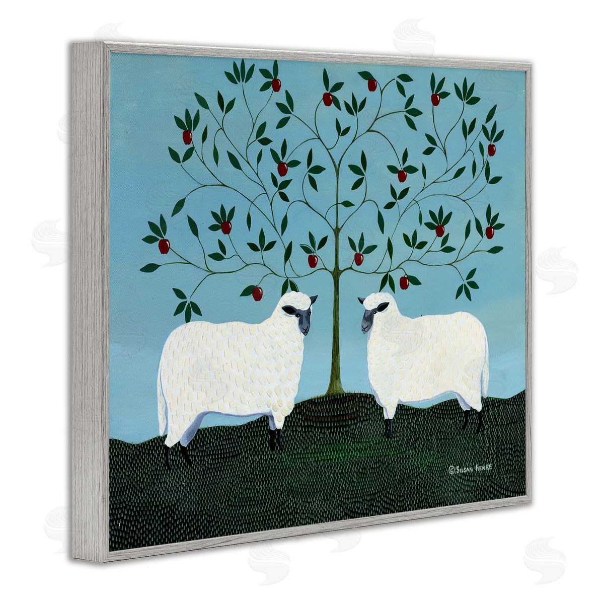 Susan Henke Symmetrical Orchard Sheep Canvas Wall Art Print