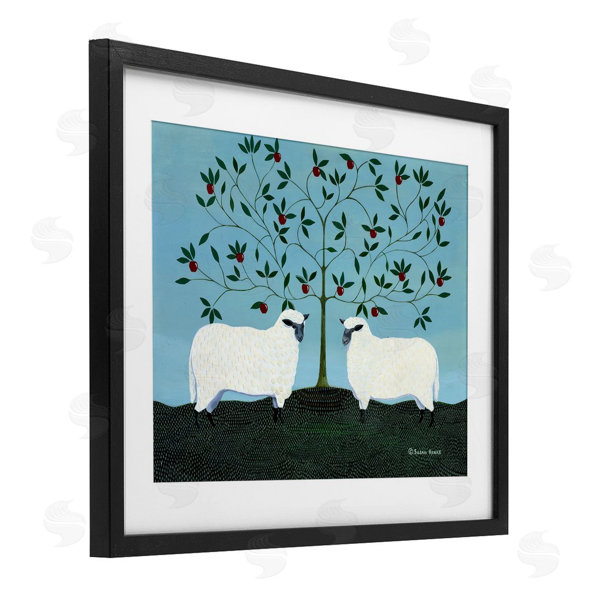 Susan Henke Symmetrical Orchard Sheep Canvas Wall Art Print