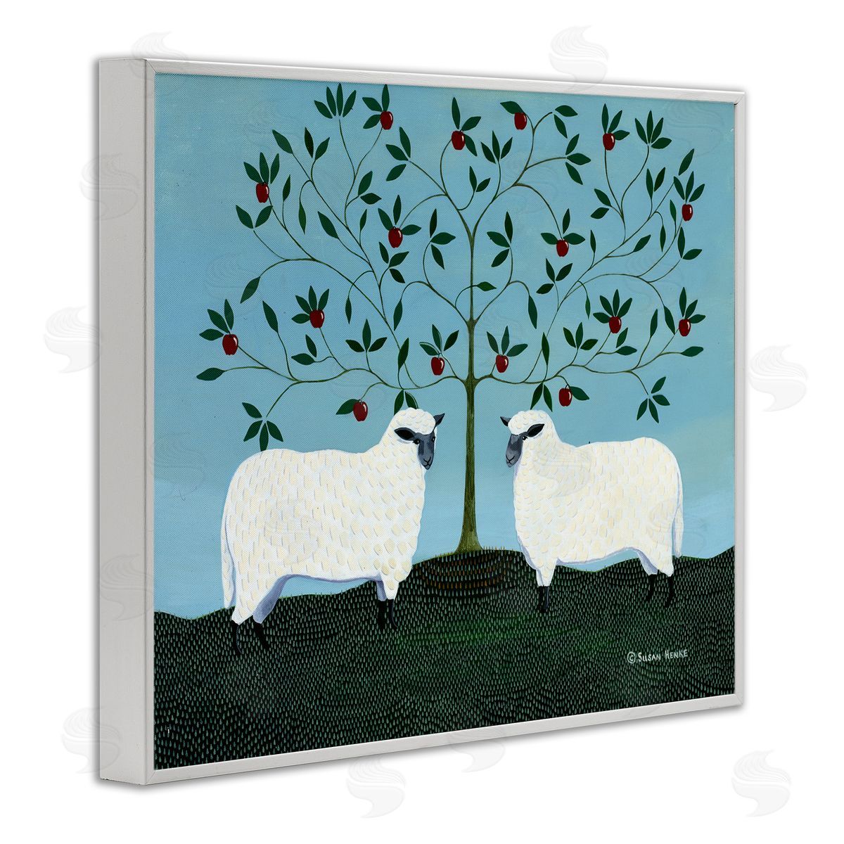 Susan Henke Symmetrical Orchard Sheep Canvas Wall Art Print