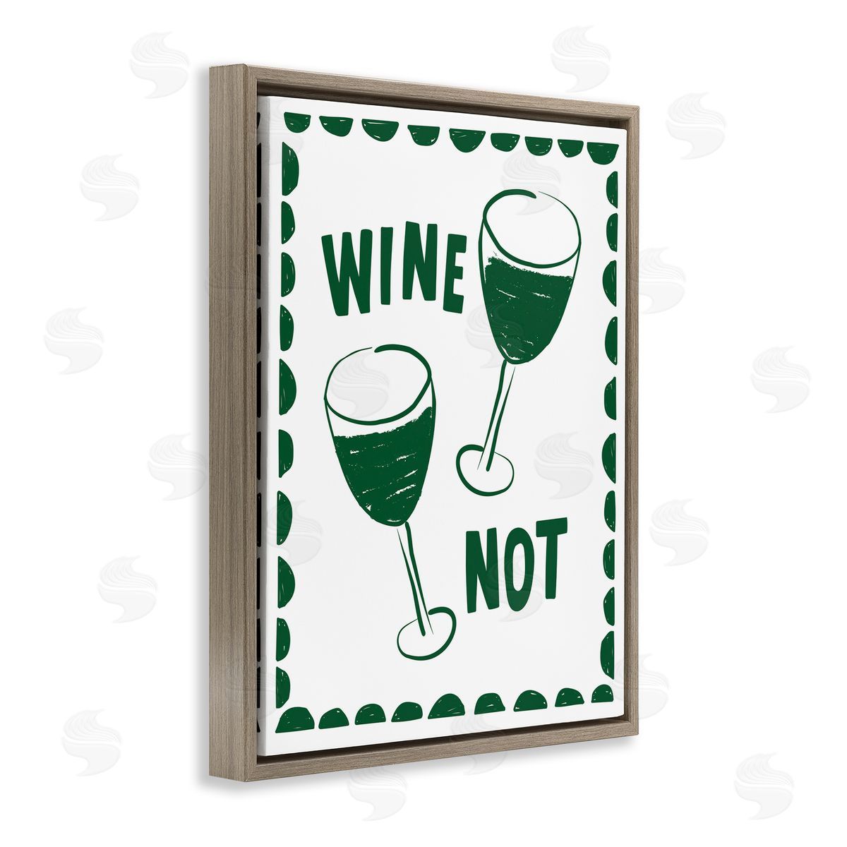 Heather Dutton Green White Wine Not Canvas Wall Art Print