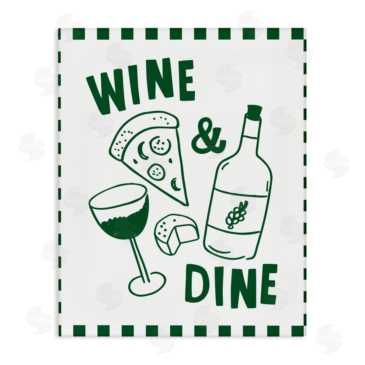Heather Dutton Wine & Dine Checkerboard Border Canvas Wall Art Print