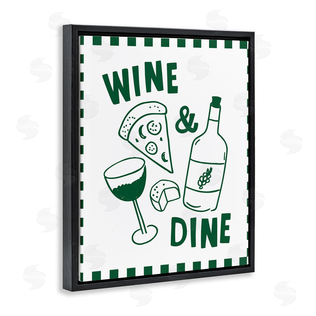 Heather Dutton Wine & Dine Checkerboard Border Canvas Wall Art Print