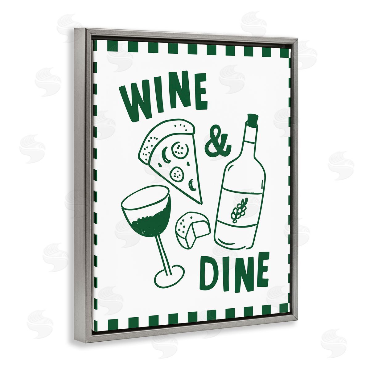 Heather Dutton Wine & Dine Checkerboard Border Canvas Wall Art Print