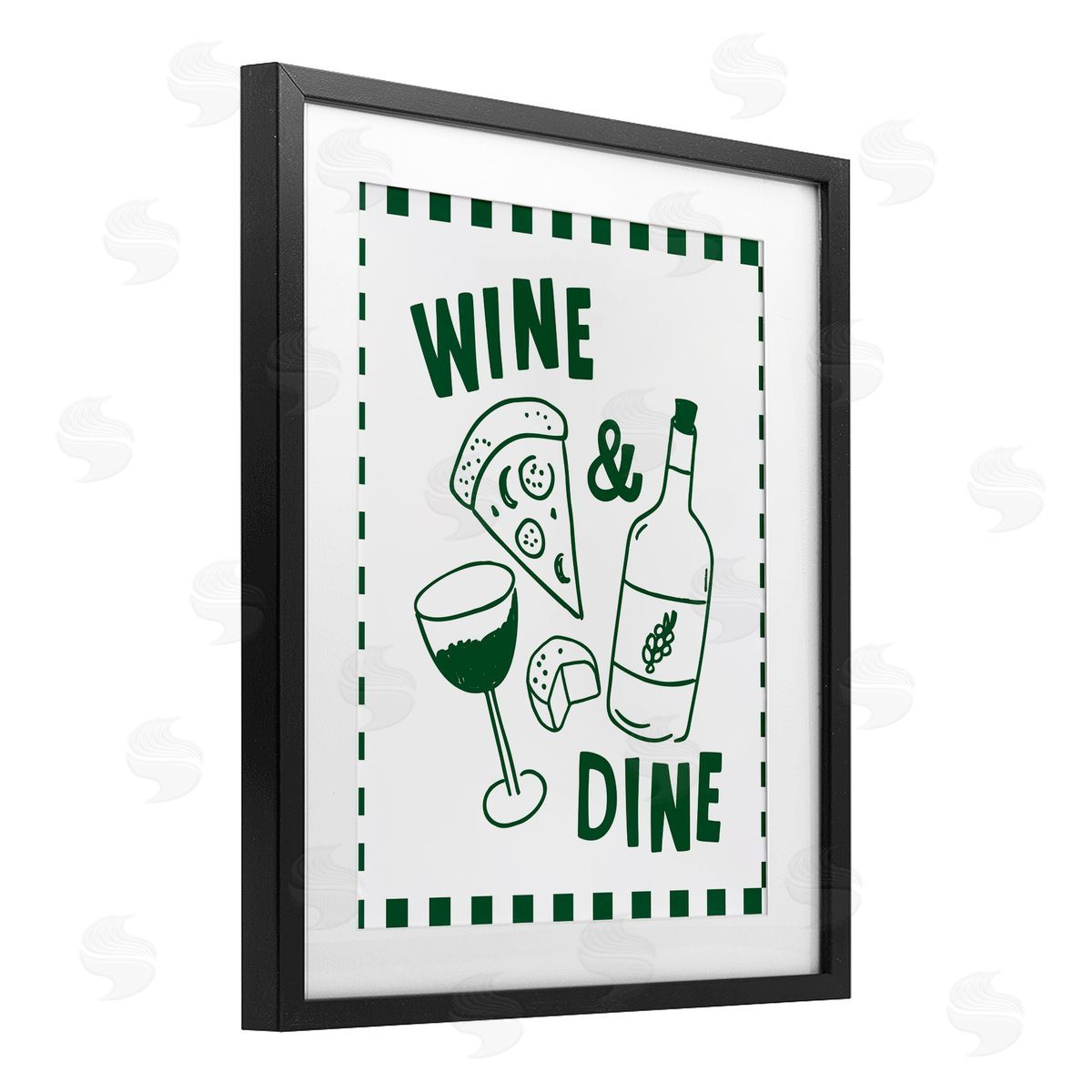 Heather Dutton Wine & Dine Checkerboard Border Canvas Wall Art Print