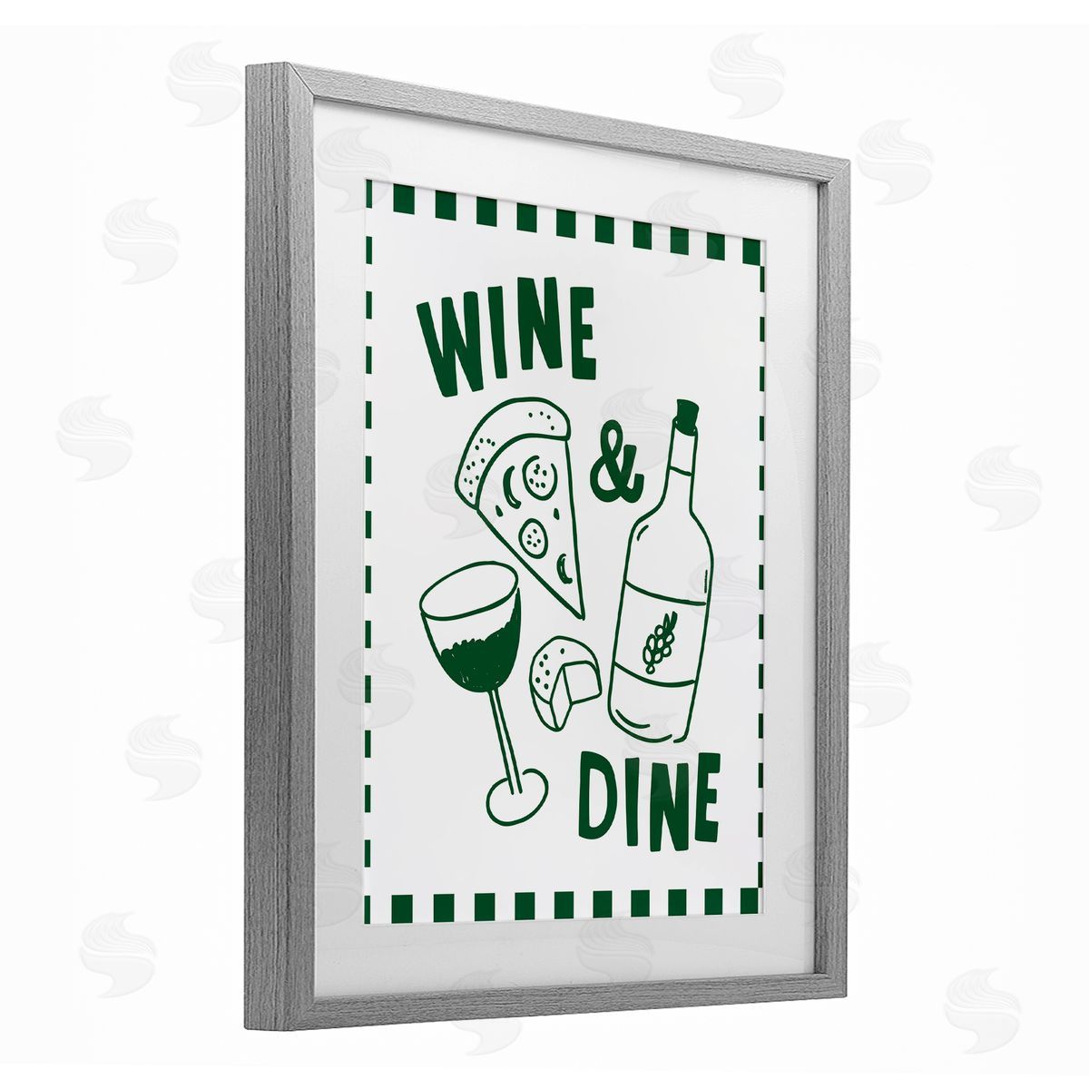 Heather Dutton Wine & Dine Checkerboard Border Canvas Wall Art Print