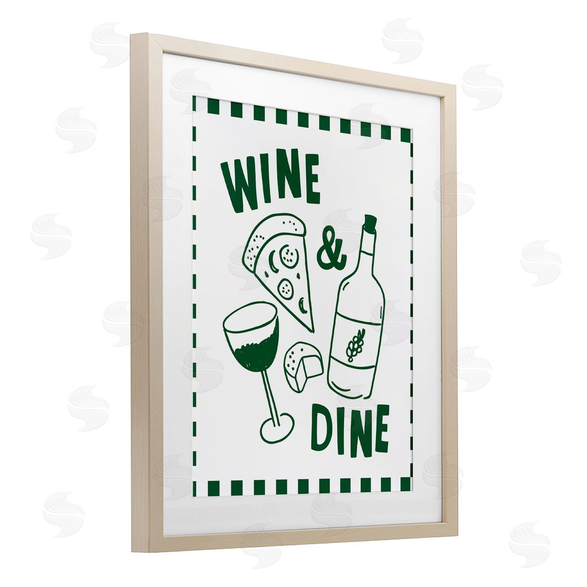 Heather Dutton Wine & Dine Checkerboard Border Canvas Wall Art Print