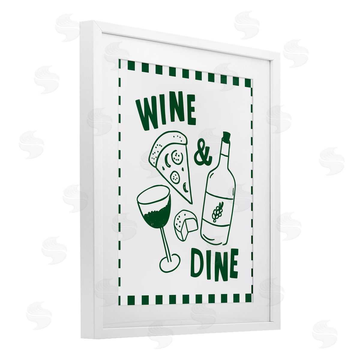 Heather Dutton Wine & Dine Checkerboard Border Canvas Wall Art Print