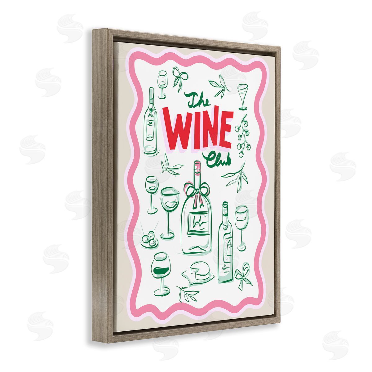 Dominique Vari Wine Club Contemporary Canvas Wall Art Print