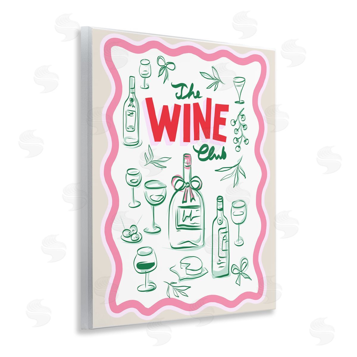 Dominique Vari Wine Club Contemporary Canvas Wall Art Print