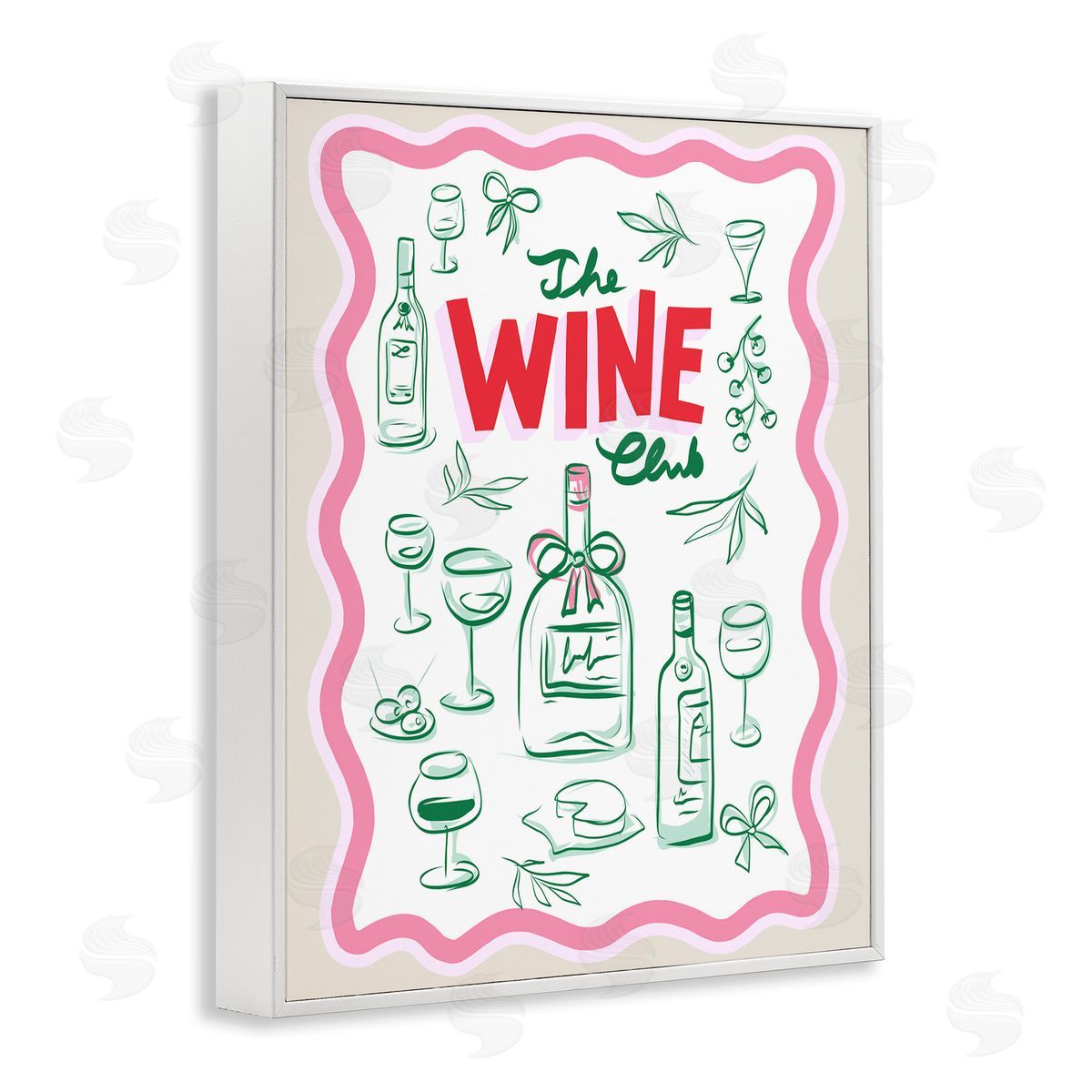 Dominique Vari Wine Club Contemporary Canvas Wall Art Print
