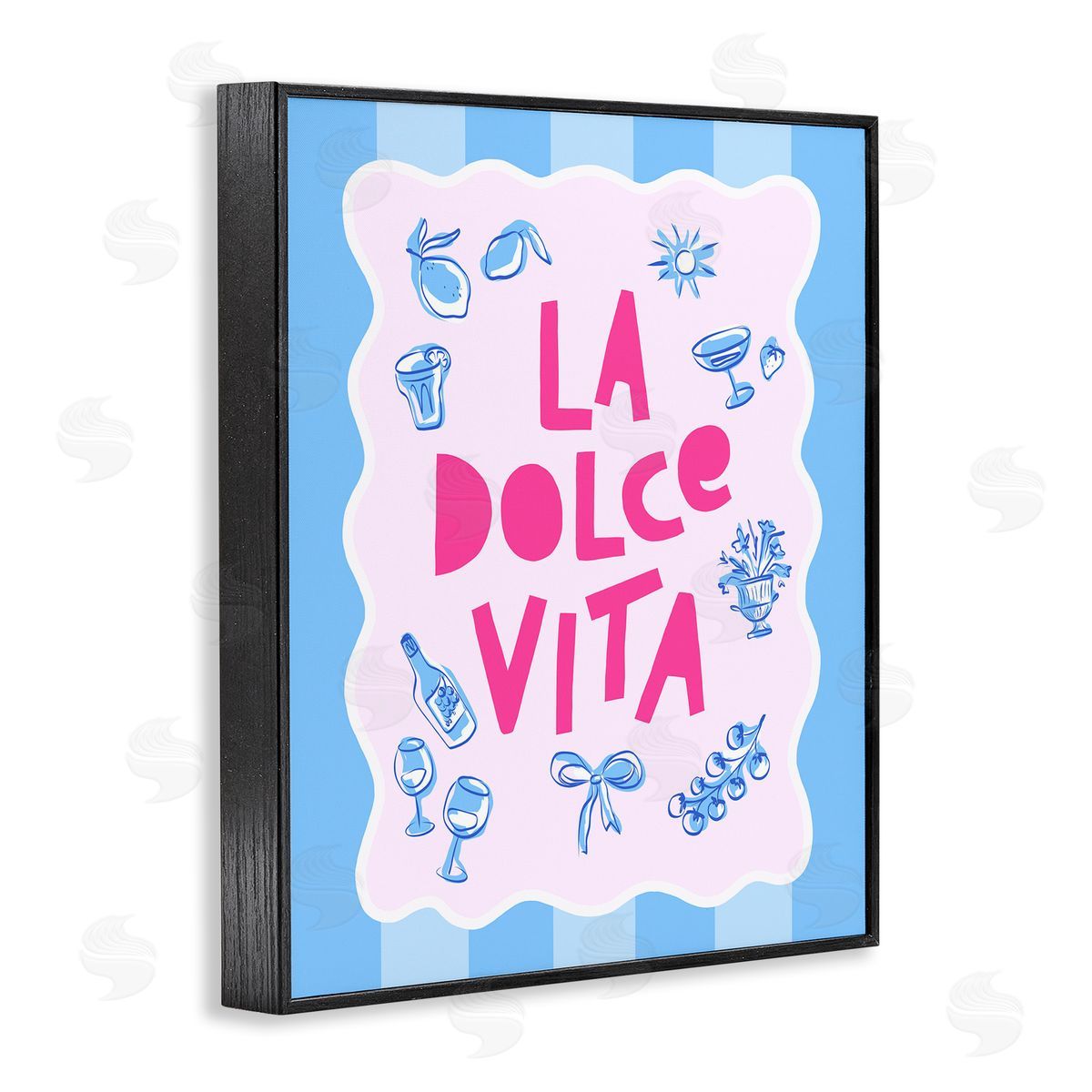 Dominique Vari La Dolce Vita Blue Pink Canvas Wall Art Print