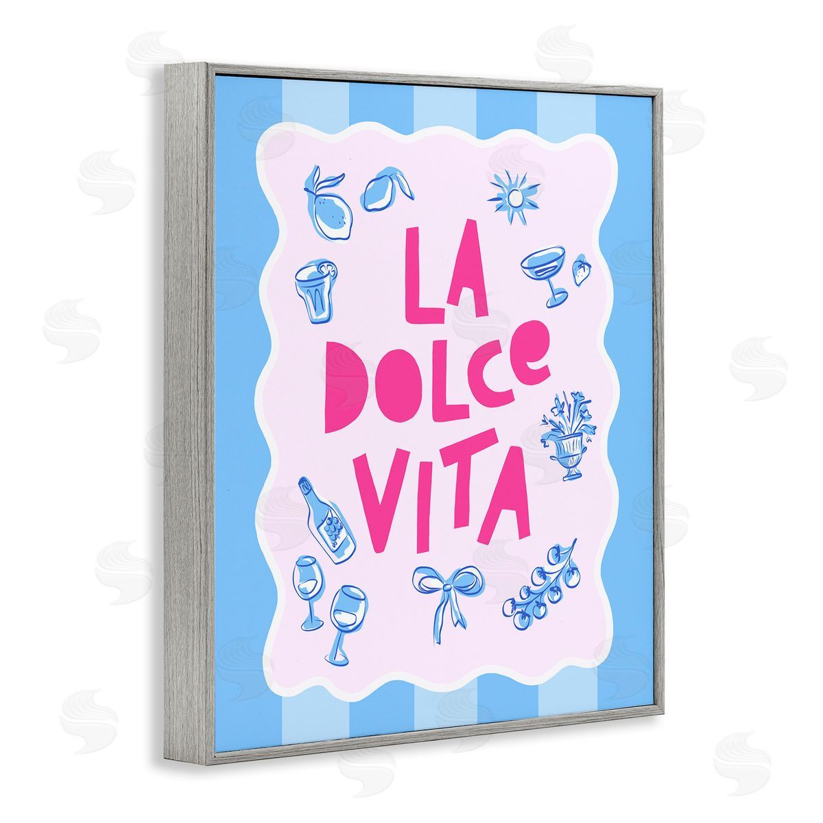 Dominique Vari La Dolce Vita Blue Pink Canvas Wall Art Print