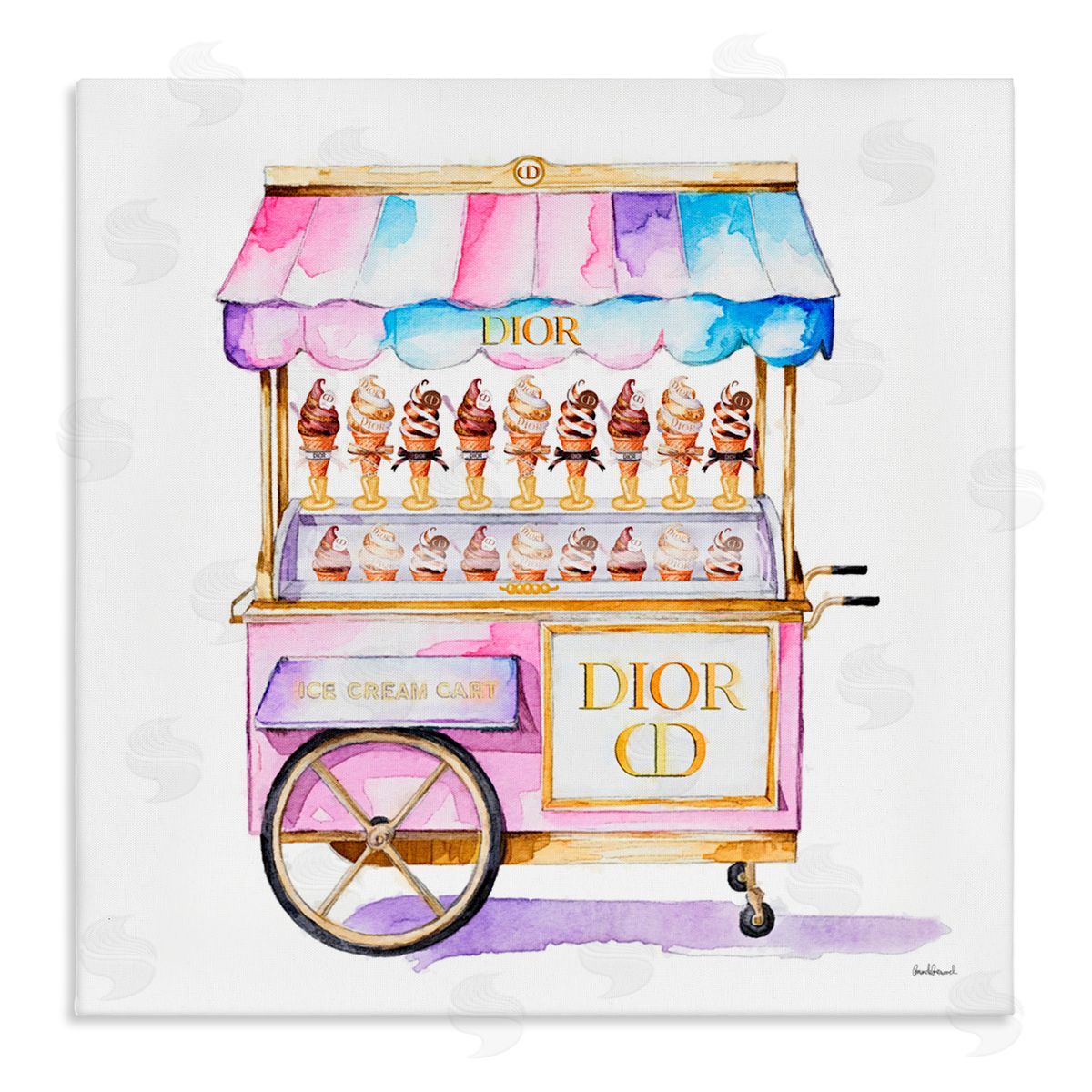Amanda Greenwood Pastel Glam Ice Cream Canvas Wall Art Print