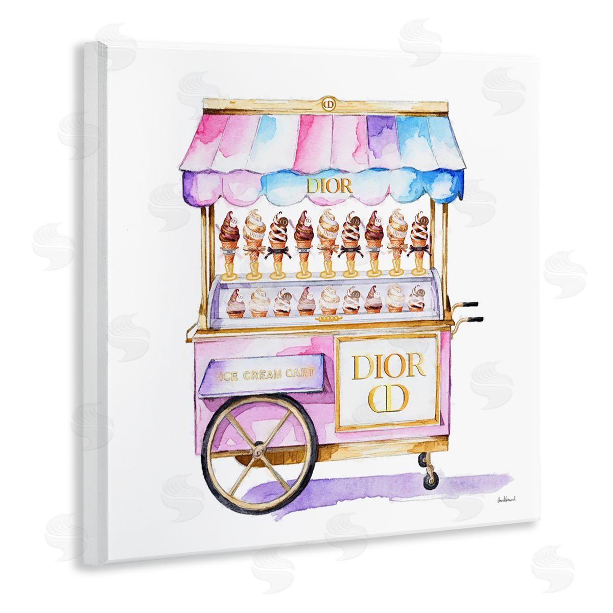Amanda Greenwood Pastel Glam Ice Cream Canvas Wall Art Print