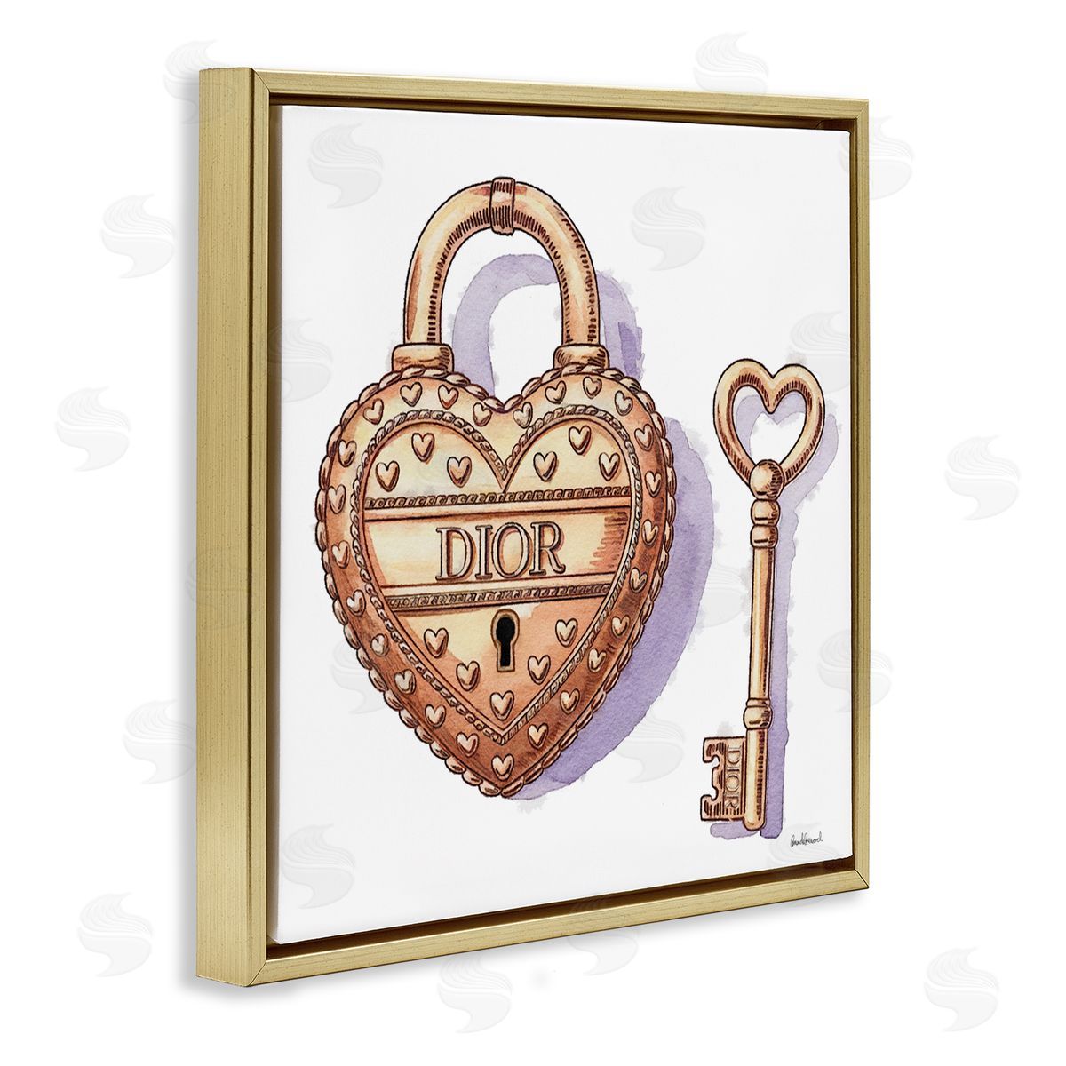 Amanda Greenwood Glam Lock and Key Canvas Wall Art Print