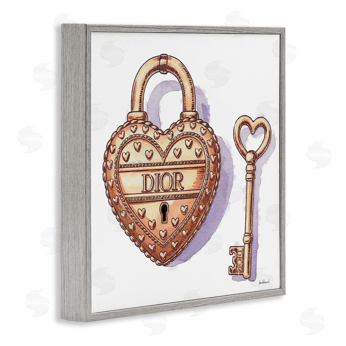 Amanda Greenwood Glam Lock and Key Canvas Wall Art Print