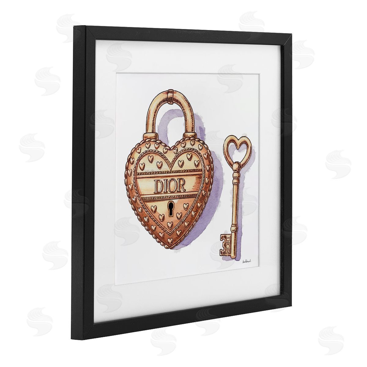 Amanda Greenwood Glam Lock and Key Canvas Wall Art Print