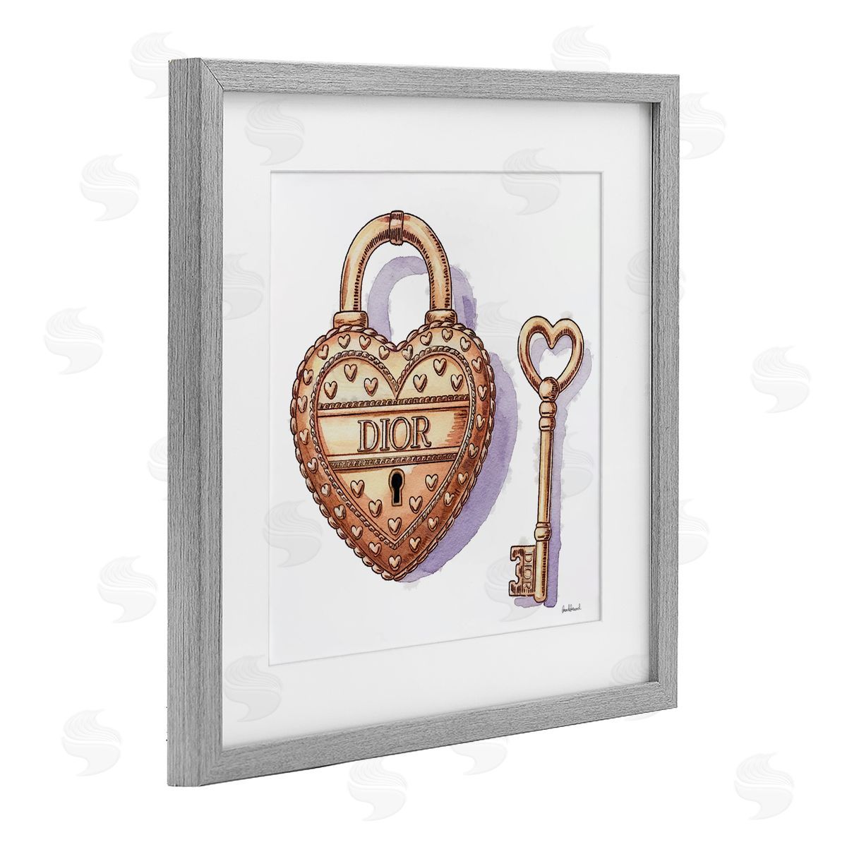 Amanda Greenwood Glam Lock and Key Canvas Wall Art Print