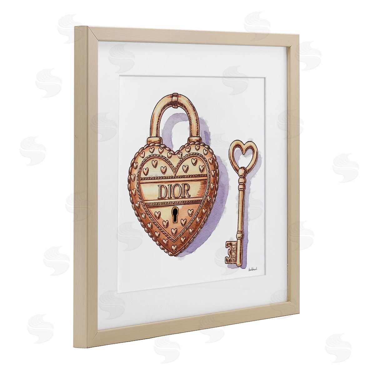 Amanda Greenwood Glam Lock and Key Canvas Wall Art Print