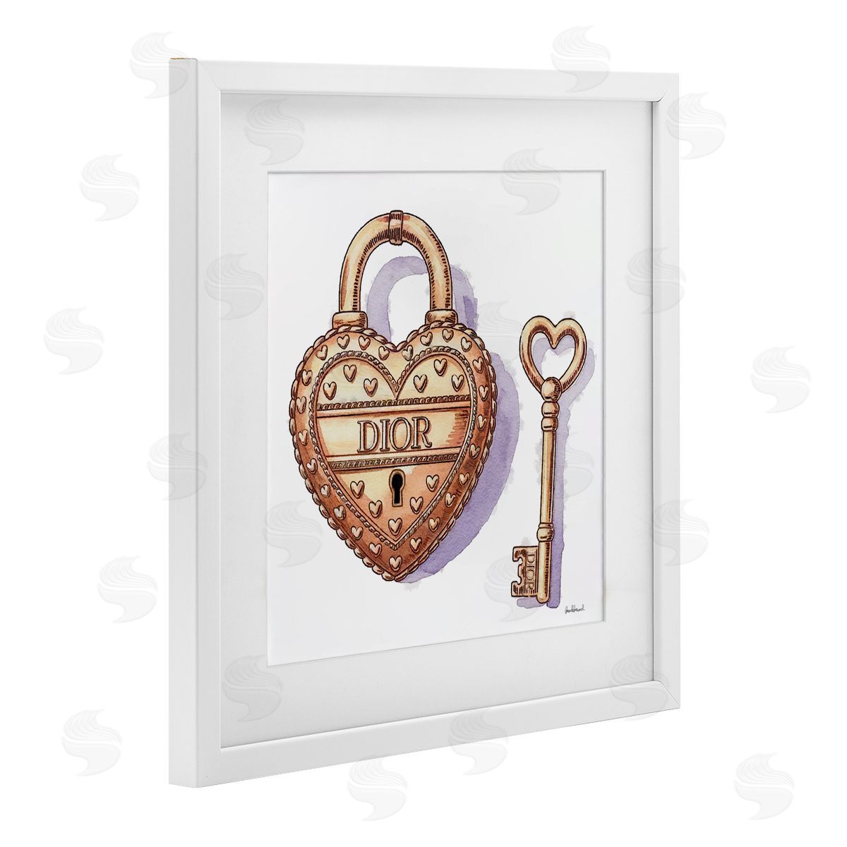 Amanda Greenwood Glam Lock and Key Canvas Wall Art Print