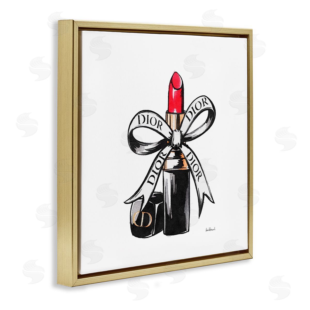 Amanda Greenwood Luxury Lipstick Ribbon Canvas Wall Art Print