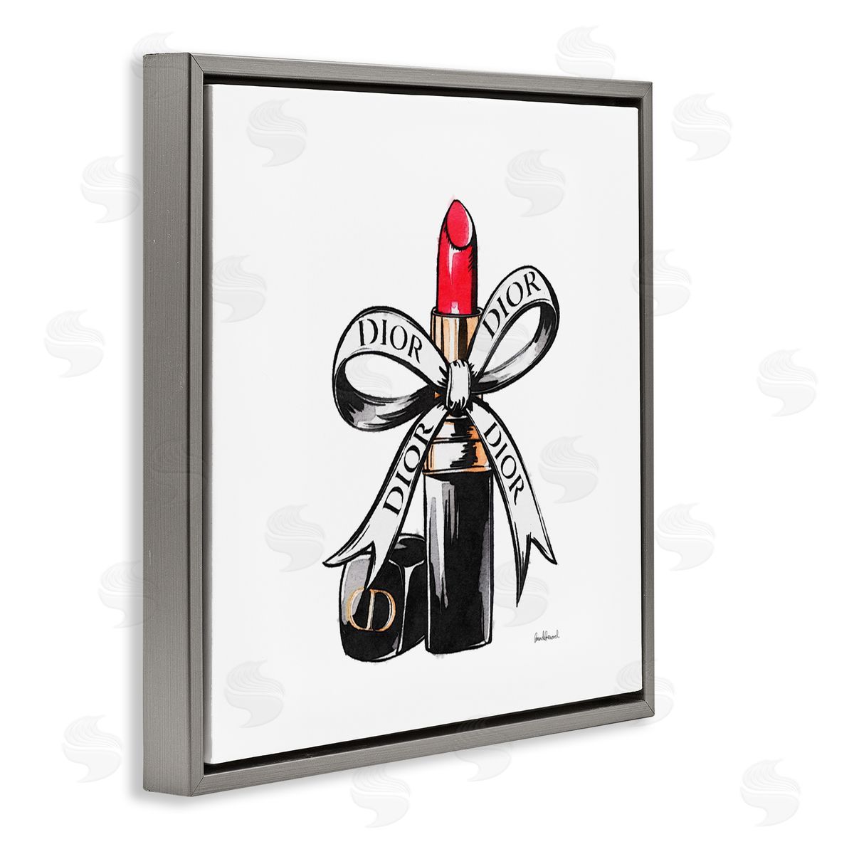 Amanda Greenwood Luxury Lipstick Ribbon Canvas Wall Art Print