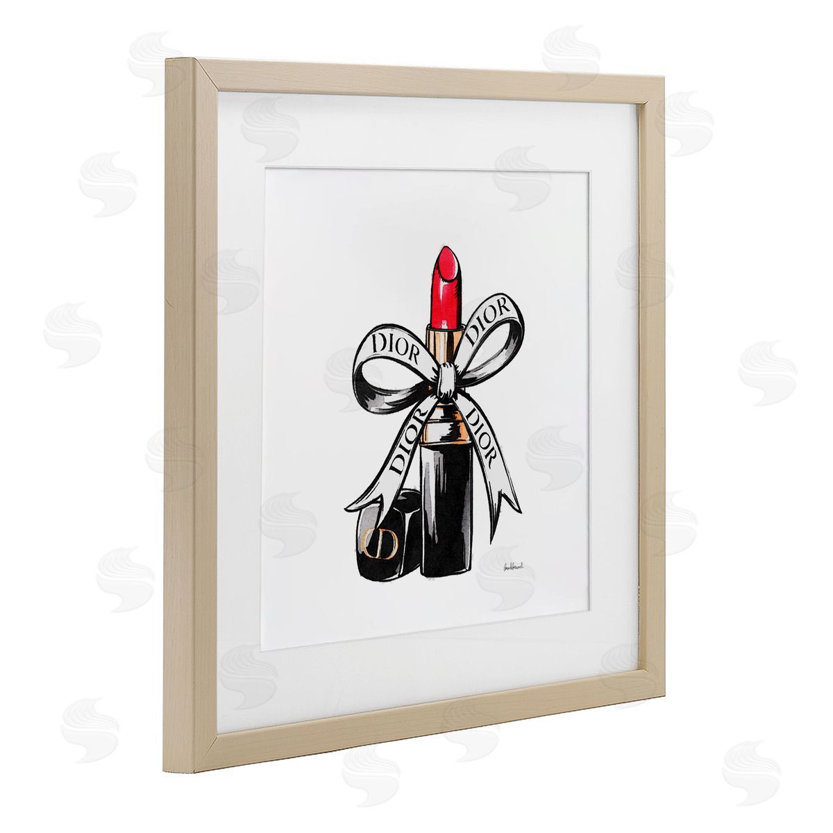 Amanda Greenwood Luxury Lipstick Ribbon Canvas Wall Art Print