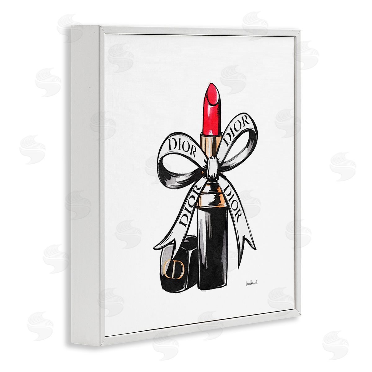 Amanda Greenwood Luxury Lipstick Ribbon Canvas Wall Art Print