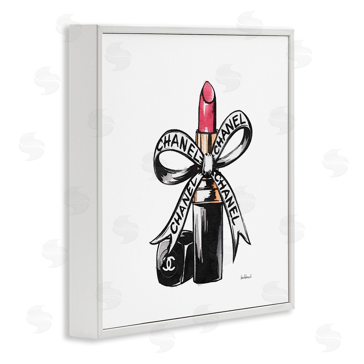 Amanda Greenwood Glam Brand Lipstick Ribbon Canvas Wall Art Print