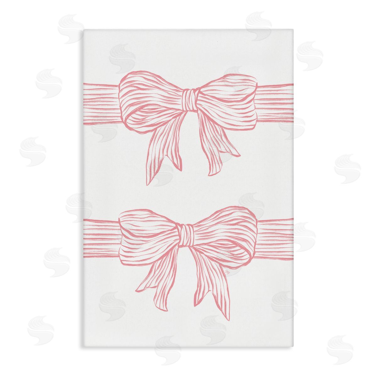Martina Pavlova Pink Bows on White Canvas Wall Art Print