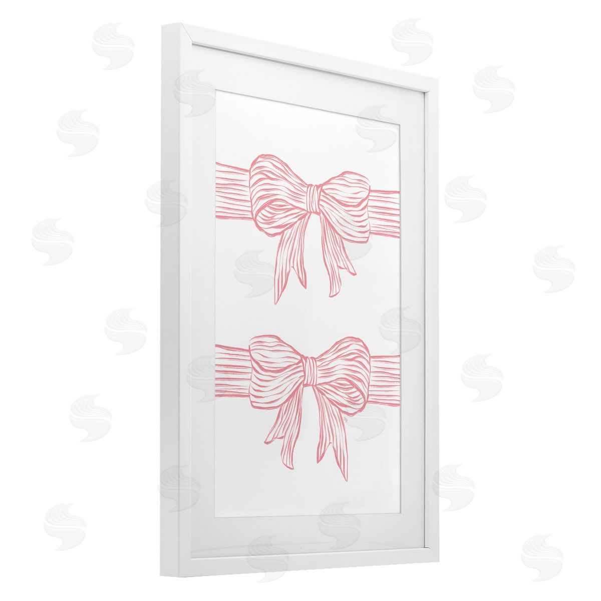 Martina Pavlova Pink Bows on White Canvas Wall Art Print