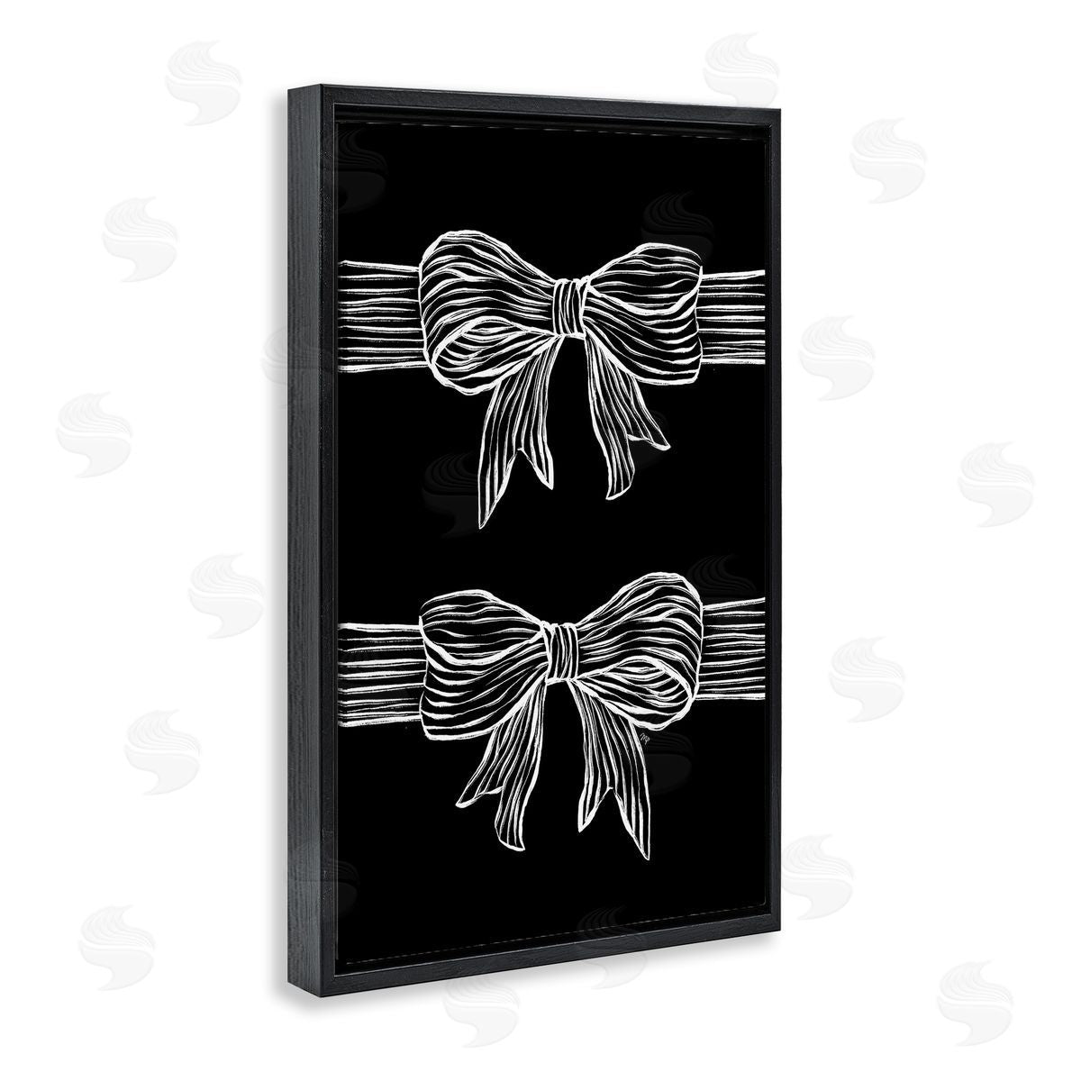 Martina Pavlova White Bows on Black Canvas Wall Art Print